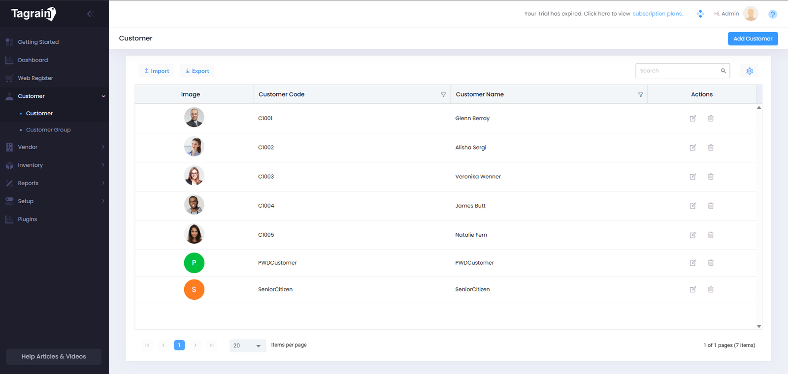 Customer List