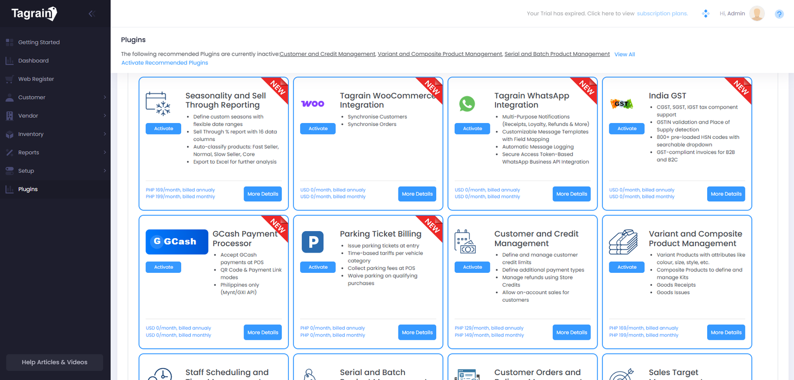 Tagrain Plugins